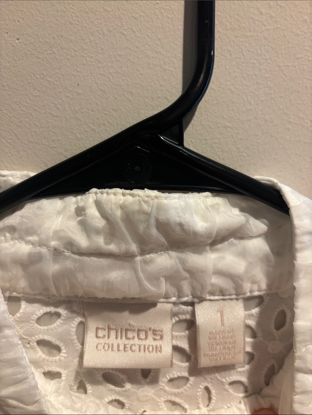 White Eyelet Button-Front Jacket - Picture 3 of 5